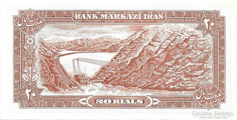 20 rial rials 1974-79 Irán signo 16. UNC Pahlavi