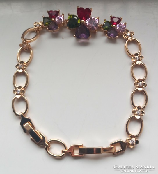 Gold-plated rhinestone bracelet