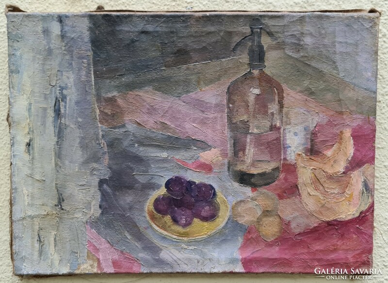 Ismeretlen festő műve - Gyümölcs csendélet szódásüveggel