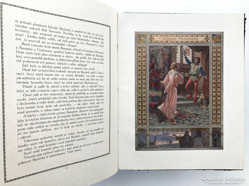 Antique Prague Shakespeare publication from 1913 rich in art nouveau illustrations