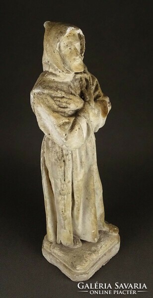 1P715 old large plaster monk statue 37.5 Cm