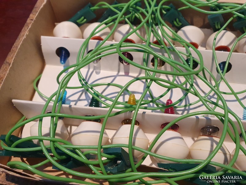 Retro Christmas string of 16 UFO lights in a box 32#