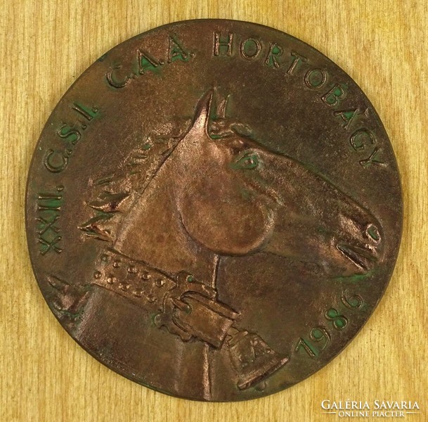 1P722 Árpád Somogyi: Hortobágy equestrian plaque 1986