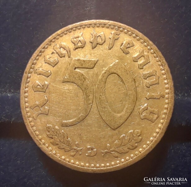 Német III. Birodalom 50 pfennig  1940 D . POSTA VAN  ! Olvass !