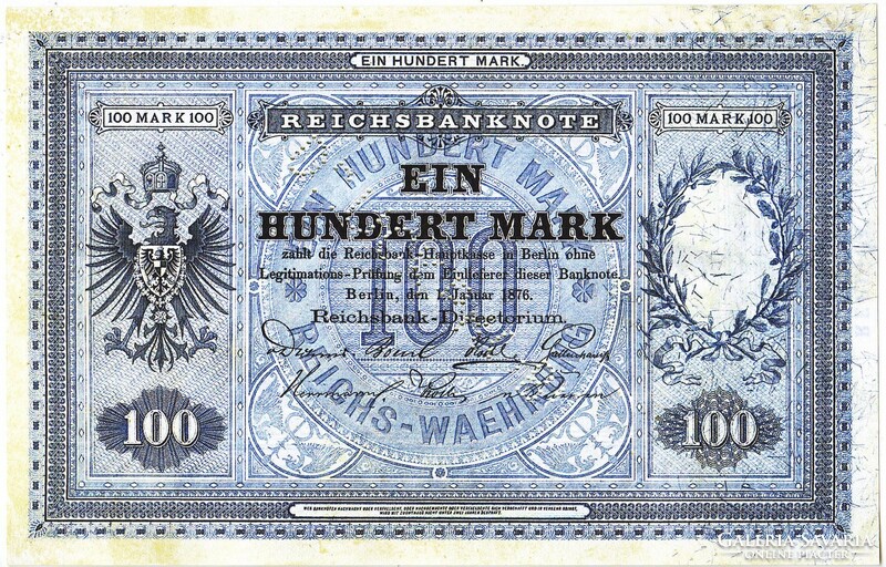 Germany 100 German paper marks 1876 draft replica