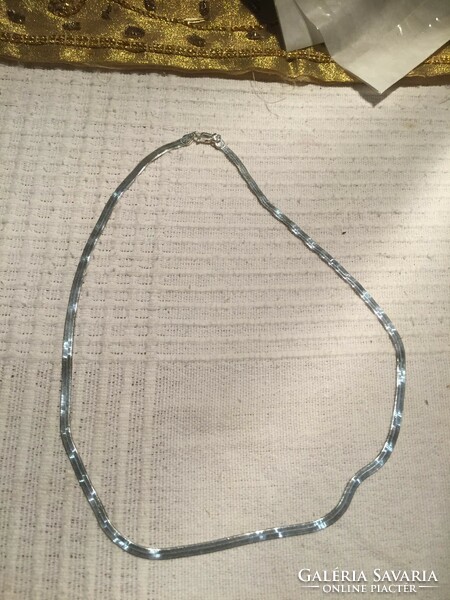 Ezüst (Ag),lapos kígyó nyaklánc 1., nagyon dekoratív darab, jelzett, 45,5 cm (GYFD)