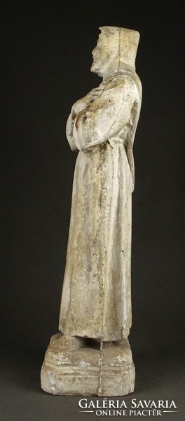1P715 Régi nagyméretű gipsz szerzetes szobor 37.5 cm