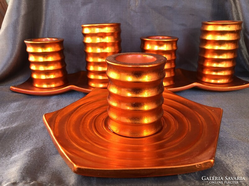 Showy orange candle holder decorations