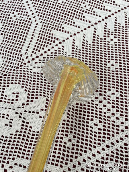 Beautiful rare flower carved berekfürdő glass collector's mid-century modern