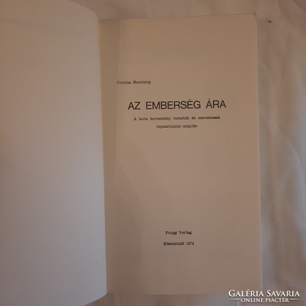 Corona Bamberg: Az emberség ára   Prugg Verlag 1974