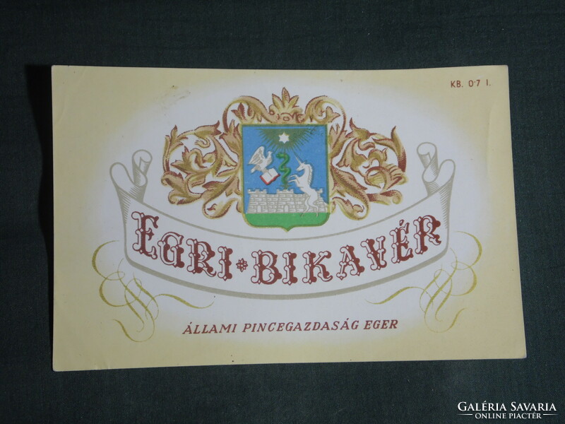 Wine label, Eger winery, wine farm, Eger bikavér wine