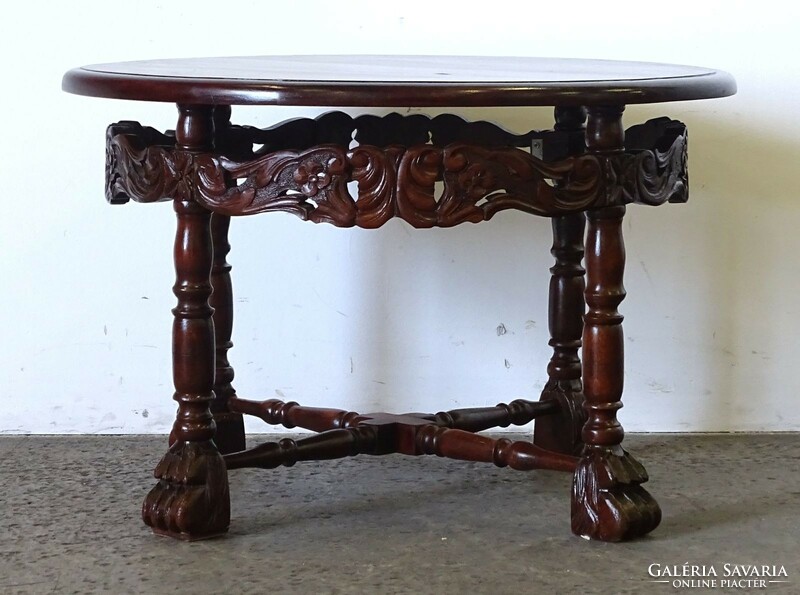 0C853 Oriental-style round table with lion legs, salon table 52 x 80 cm