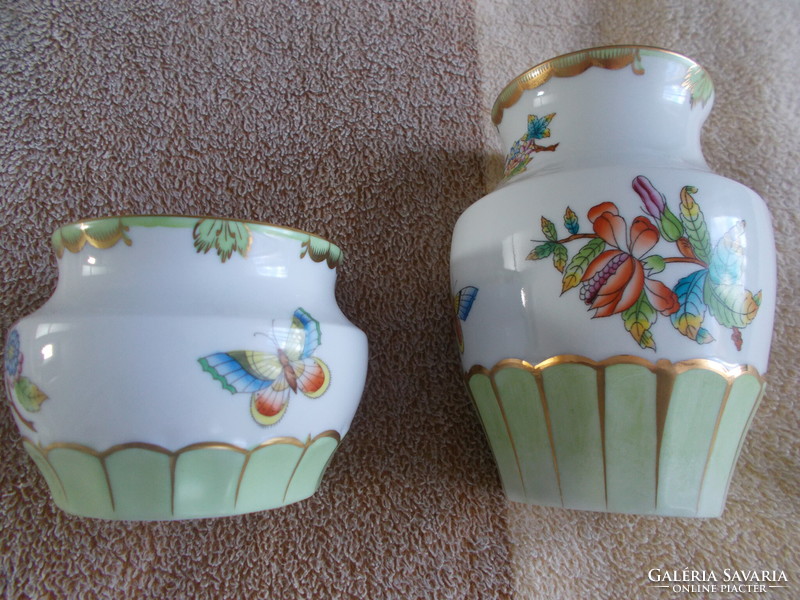 Herend Victoria patterned vase/butterfly,butterfly/2 pcs