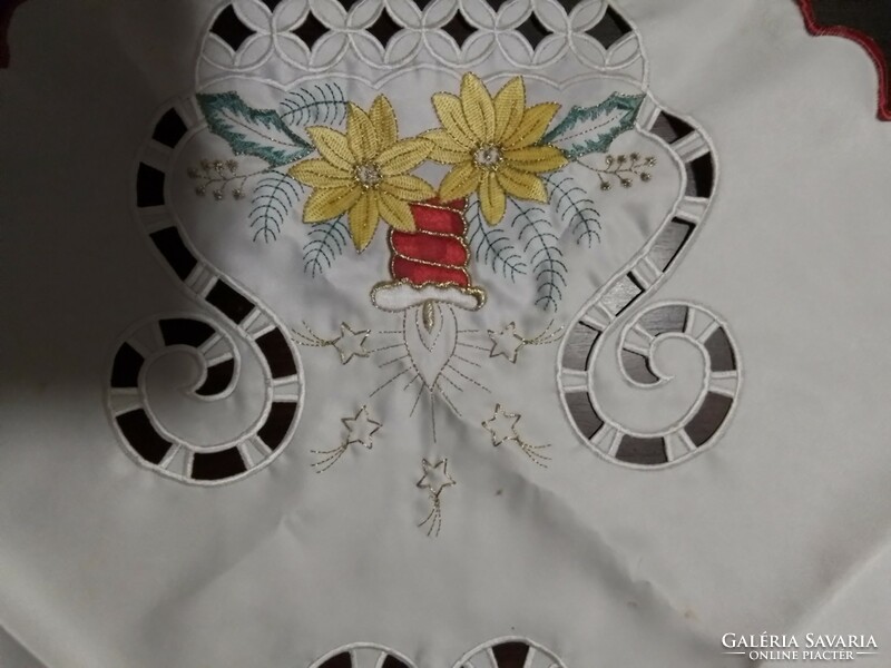 Christmas embroidered silk tablecloth