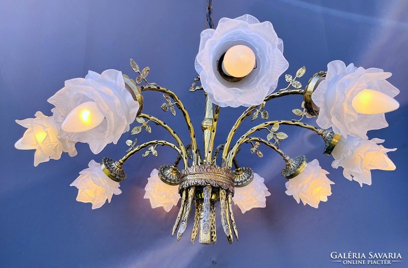 Antique 9-arm chandelier.