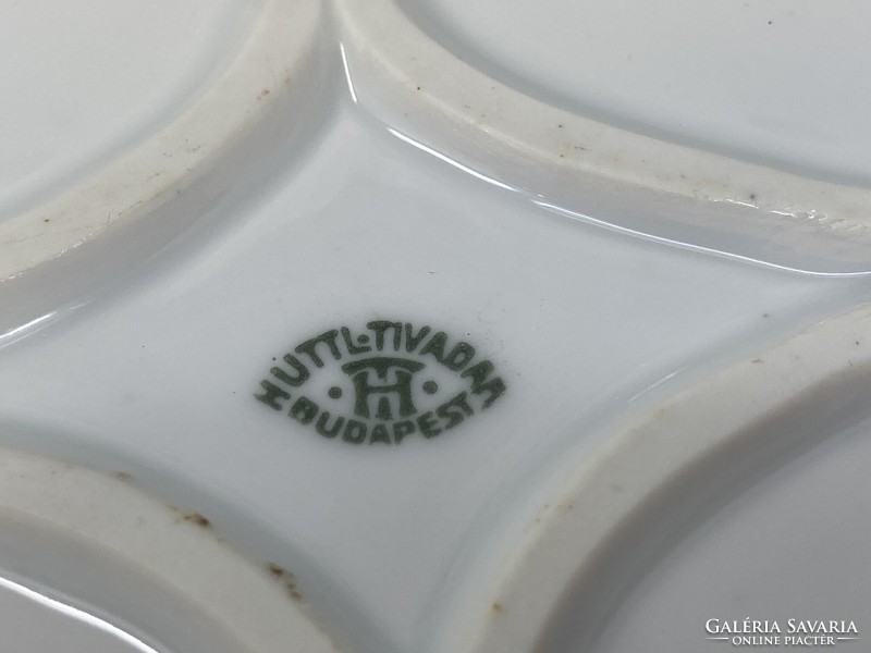 Hüttl tivadar Budapest flower-patterned porcelain offering, serving dish - cz