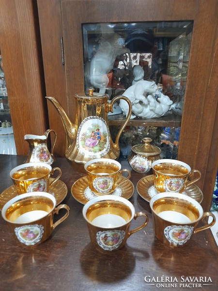 Old German, Germany wunsiedel retsch & cie, 1890-1930 hand painted, gilded tea and coffee set.