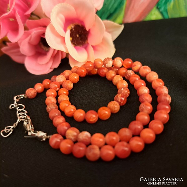 Coral pearl string of abundance stone