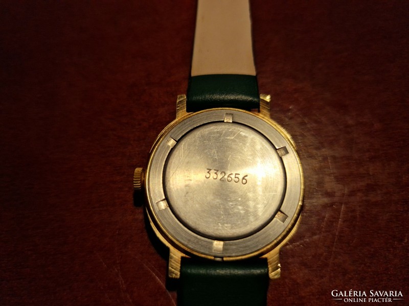 Gold poljot wristwatch with canvas effect dial