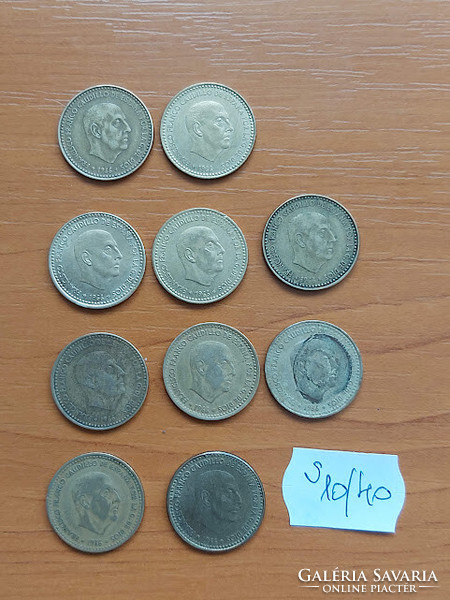 Spanish 1 peseta 1963 -1966 10 pieces s10/40