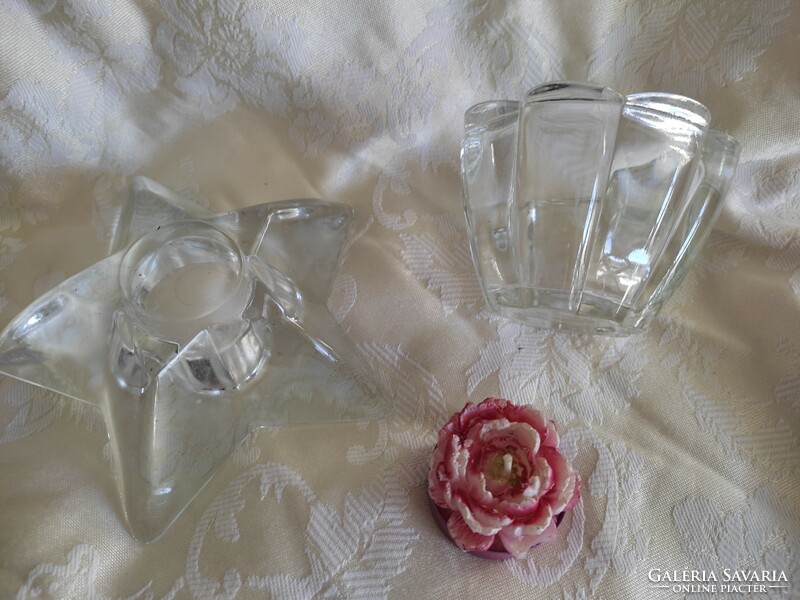 Polished crystal candle holders