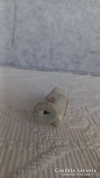 Hollóházi ritka, mini bagoly, jelzett, 5,5 cm