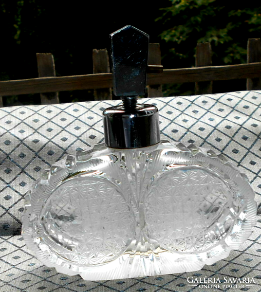 Antique polished crystal perfume glass - beautiful craftsmanship