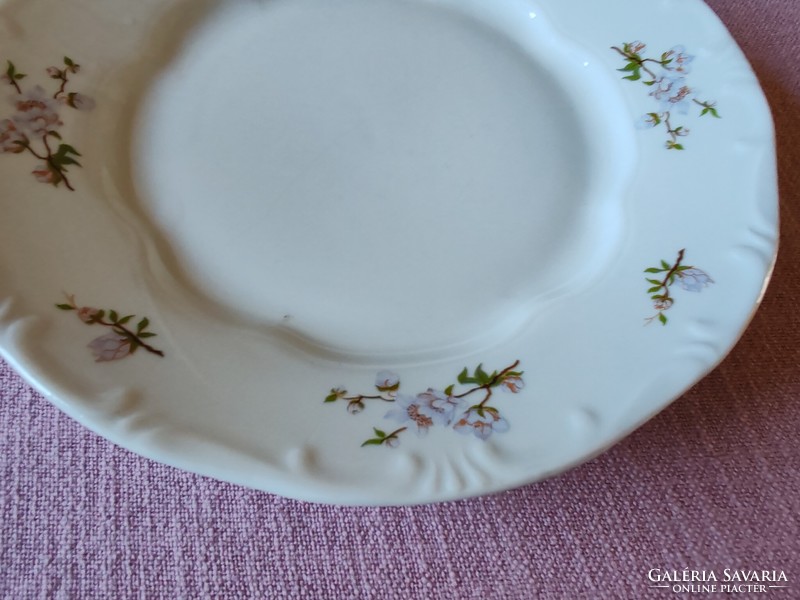 Zsolnay porcelain purple peach flower pattern flat plate