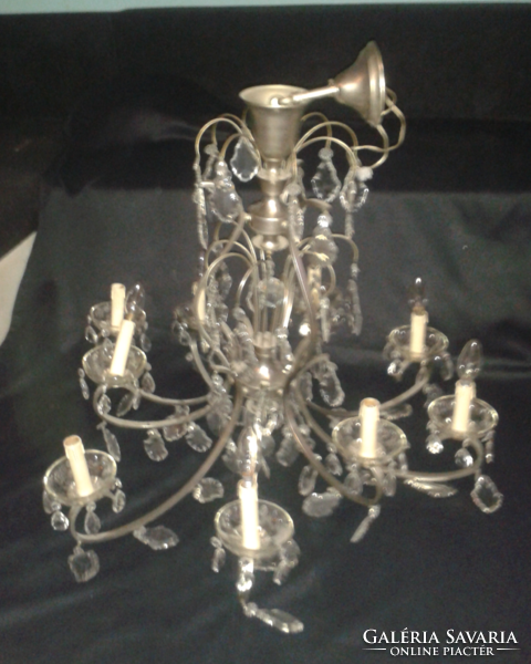 Nine-branched, large crystal chandelier (all crystal glasses are included)