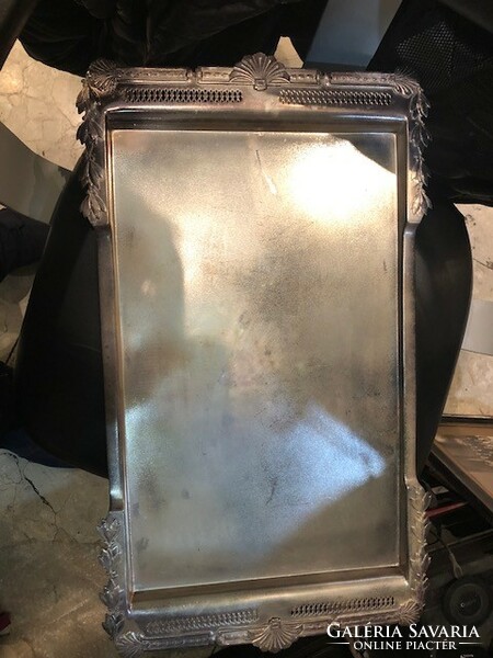 Thick silver-plated alpaca tray, xx.No. Front, 55 x 35 cm. Marked