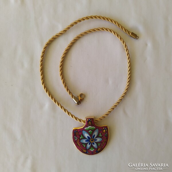 Zema hand-painted porcelain set necklace + bracelet for sale!
