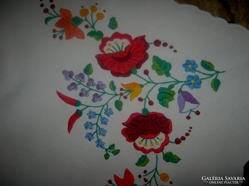 Old embroidered Kalocsa tablecloth 73 cm x 73 cm