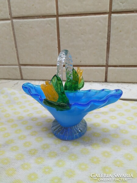 Retro glass basket, decorative item for sale!