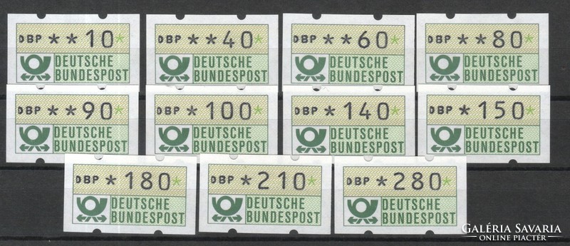 Autómata bélyegek 0068 (Német) Mi autómata 1  11db különféle postatiszta    24,00 Euró