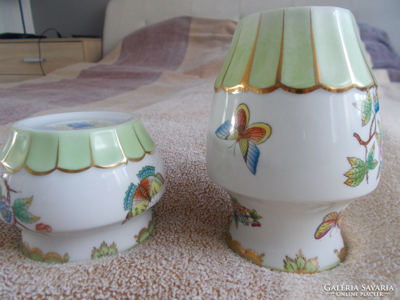 Herend Victoria patterned vase/butterfly,butterfly/2 pcs