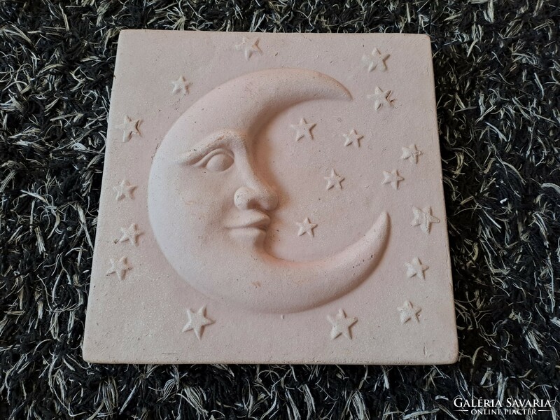 Terracotta moon and stars 30x30 cm.