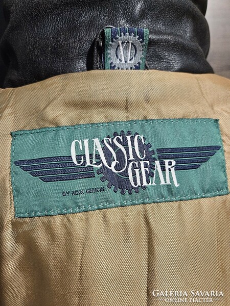 Hein Gericke Classic Gear hímzéssel, XL méretű motoros bőrkabát