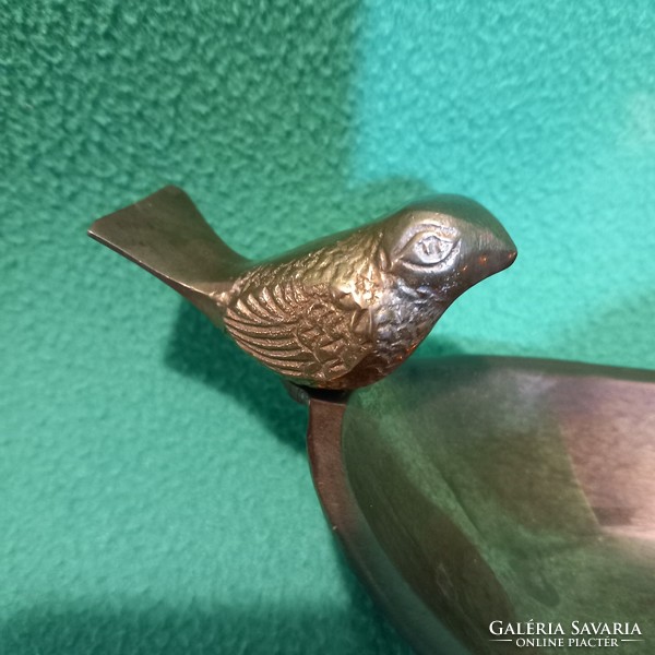 Birds, brass business card holder, key holder, or bird drinking bowl, tray.