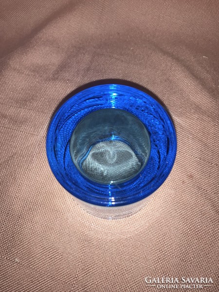 Finnish iittala glass marimekko blue kiwi candle holder