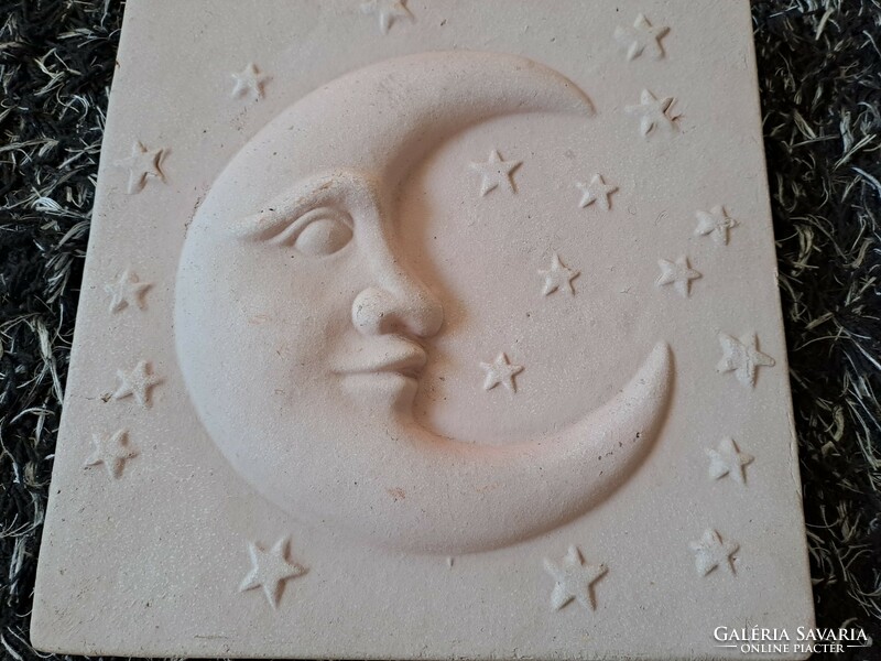 Terracotta moon and stars 30x30 cm.