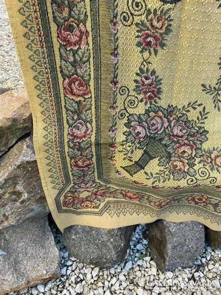 Woven tapestry bedspread blanket table cloth nostalgia piece of village decoration