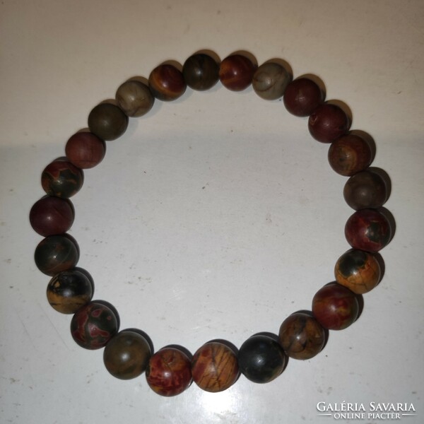 Men's map jasper (1cm) rubber bracelet 24cm