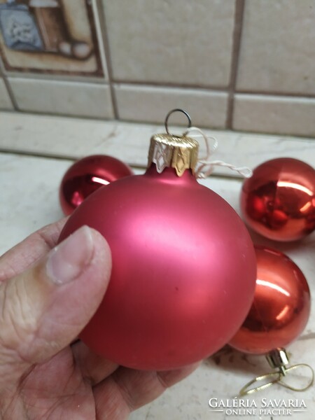 Retro karácsonfadísz eladó! 7 db Piros gömb, karácsonyfa dísz eladó!