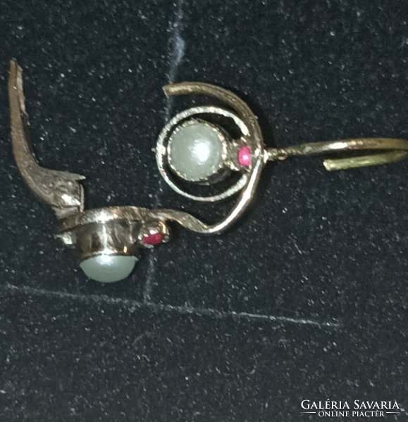 Pearl and ruby earrings 14k