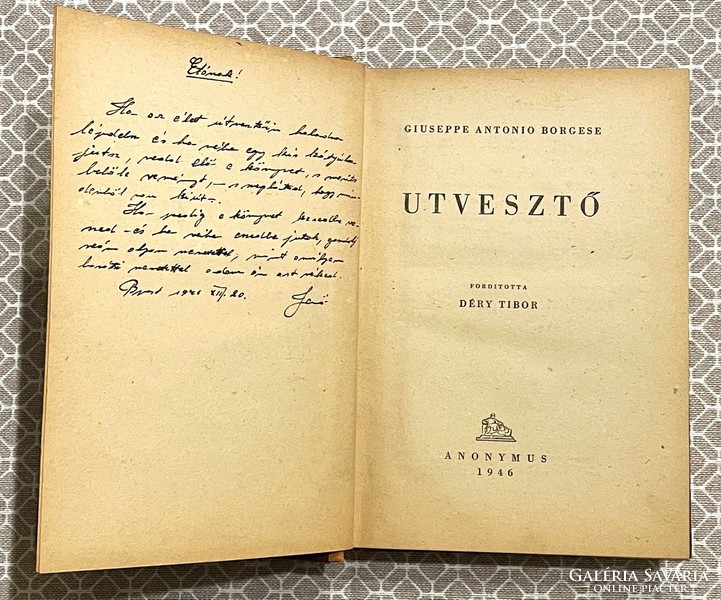 Giuseppe Antonio Borgese Útvesztő (fordította Déry Tibor)- Antikvár könyv, 1946.