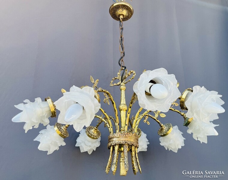 Antique 9-arm chandelier.