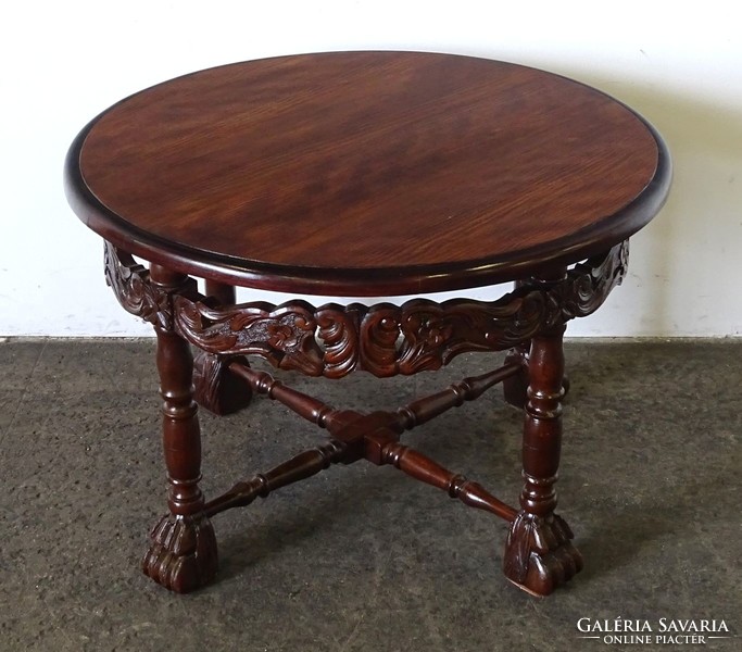 0C853 Oriental-style round table with lion legs, salon table 52 x 80 cm