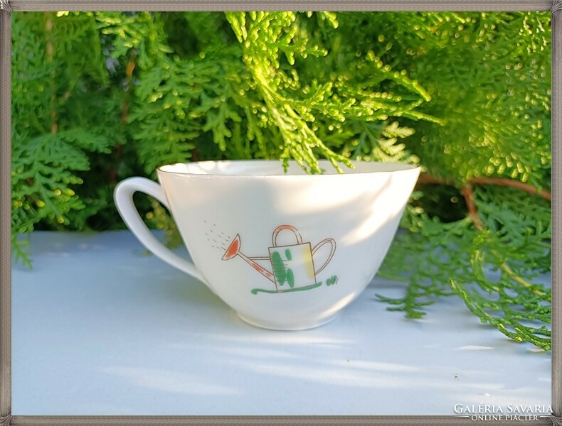 Retro winterling porcelain, train watering can pattern, coffee cup