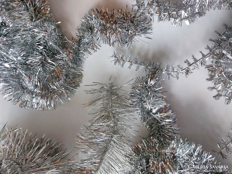 Retro silver garland old Christmas tree decoration