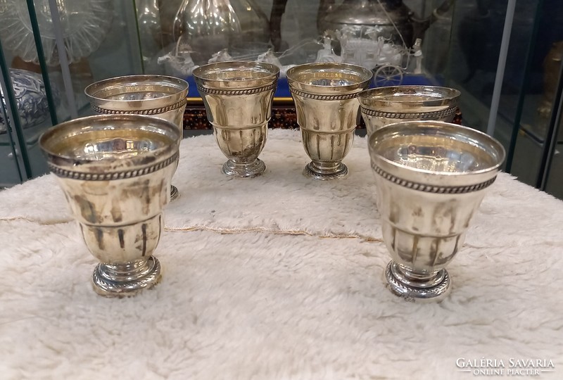 Antique silver brandy glass set